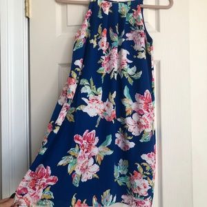 Floral High Neck Mini Dress